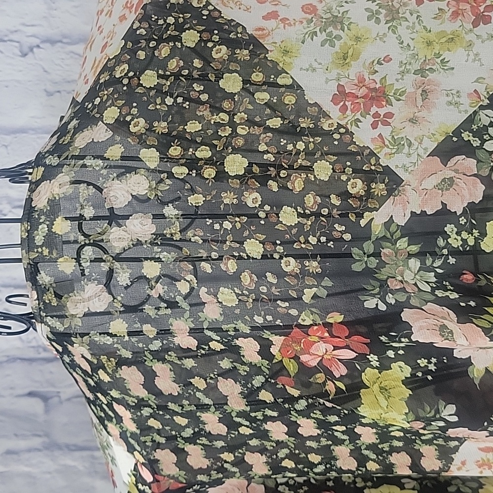 Sweet Pea Floral Long Kimono with Black and Pink Accents NWT - Picture 6 of 9